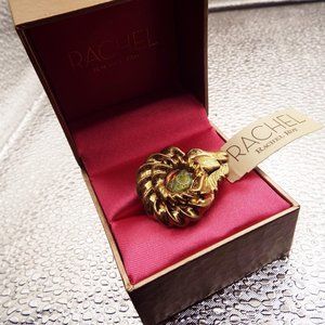 RACHEL ROY NWT AND BOX GOLDEN RAM GOAT "CAPRICORN" ZODIAC STRETCHY RING 18